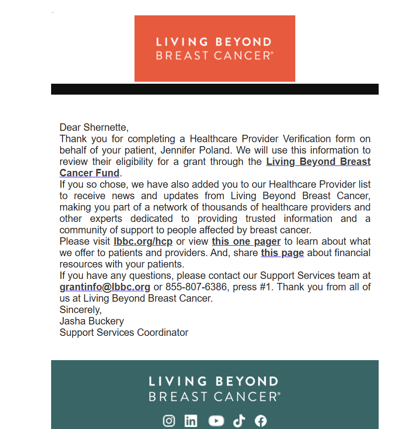 Living Beyond Breast Cancer (LBBC) logo